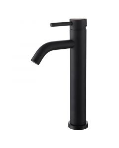 Grifo para lavamanos monomando cuello alto negro mate