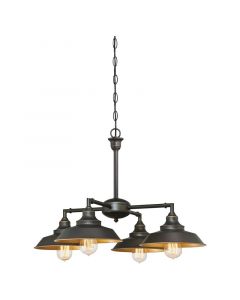 Candelabro 4 luces, 60w e27, acabado bronce cepillado