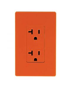 Toma doble tierra aislada 20a125v decor naranja (10% de descuento a partir de 3 unidades)