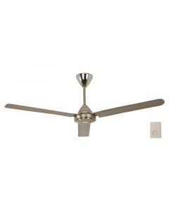 Ventilador techo industrial 54" 3 aspas níquel satinado designers lighting
