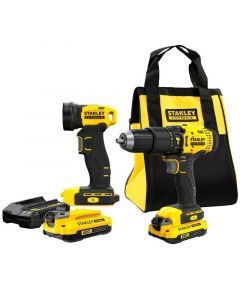 Combo taladro inalambrico 1/2 y linterna 20V Stanley