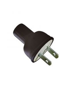 ENCHUFE REDONDO DE VINIL 15A 125V NEMA 1-15P NEGRO