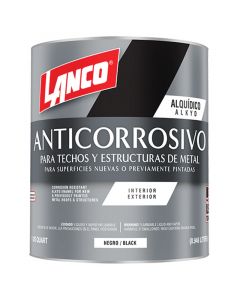 PINTURA ANTICORROSIVA COLOR NEGRO 1/4 GALÓN