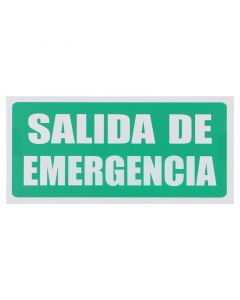 Rótulo salida de emergencia 23 x 11 cm