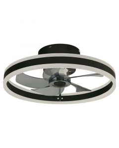 Ventilador techo led inteligente 20" 5 aspas 1 luz negro designers lighting