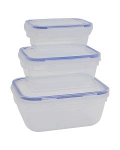 Set de 3 utensilios para almacenar comida, con tapa segura