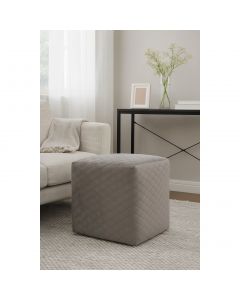 Taburete ottoman de terciopelo taupe