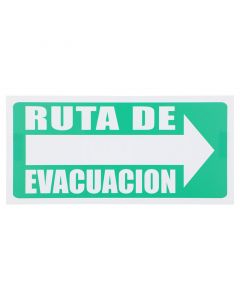 Rótulo salida ruta de evacuación 23 x 11 cm