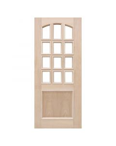 Puerta madera solida jequitiba, pormade, 12 visores 85 x 207 cm 35 mm natural