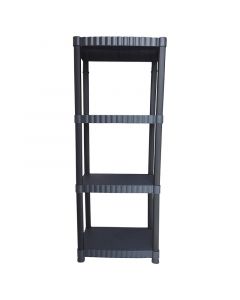 Estante plástico 4 niveles 146 x 55.90 x 34cm negro
