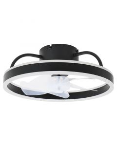 Ventilador de techo led 16" 5 aspas negro light source air incluye control remoto