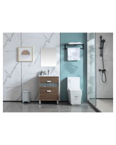 Mueble de baño guatemala mdf 61.5x47x85 cm nogal incluye lavamanos y espejo
