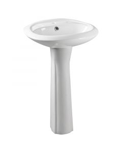 Lavamanos Giona ovalado pedestal blanco 76 x 51 x 41 cm