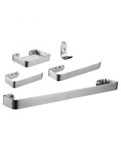 Set de accesorios para baño 5 piezas Soria acero inoxidable Aqua Nuova