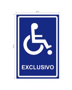 Rótulo exclusivo, para personas con discapacidad, 30 x 20cm