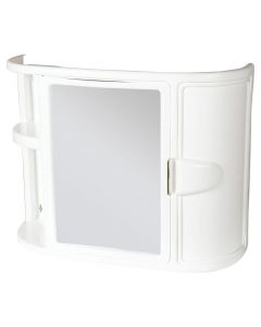 Gabinete para baño con espejo rectangular blanco 3 repisas blanco