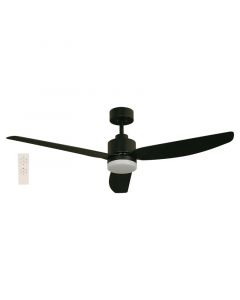 Ventilador techo 52" 3 aspas 1 luz negro designers lighting