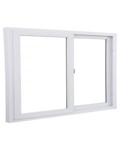 Ventana de pvc serie 56 doble corrediza 150x100cm 56mm blanca