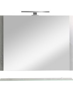 Espejo rectangular 80x60 cm borde esmerilado incluye repisa y luz