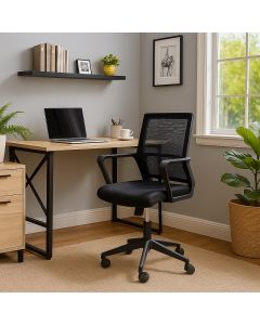 SILLA DE OFICINA TELA Y MALLA, SOPORTA 330LB, 59X58X93CM