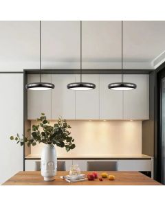 Lámpara colgante moderna negro 3 luces 33621-2