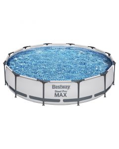 Piscina redonda estructural, 366 x 76cm, gris, incluye bomba y filtro