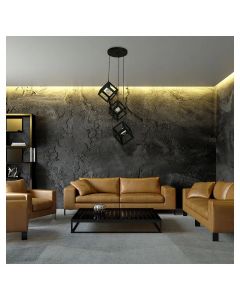 Lámpara techo 3 luces acabado negro E27