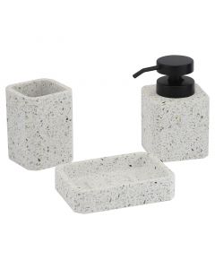 Set de accesorios de baño 3 piezas mate terrazzo