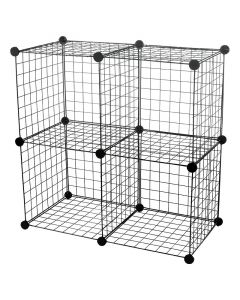 Mueble organizador cubos 4 espacios metal negro brillante 73x73x36,5cm