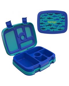Loncheras antifugas Tiburón plástica rectangular turquesa y azul Bentgo