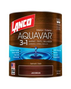 Barniz jacobean aquavar 1/4 galon base agua de poliuretano