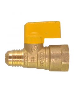 Llave para gas latón recta 1/2" x 3/8" media vuelta coflex