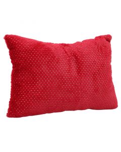 Cojin navideño rojo puntos dorados 45 x 30 cm (agregue 3 al carrito pague 2)