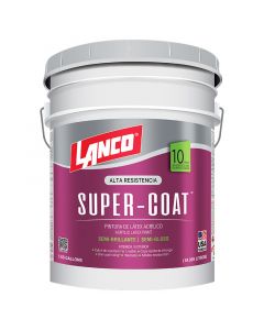 Pintura látex super coat blanco semibrillante 5 galones
