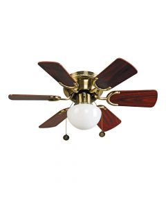 Ventilador techo 30" 6 aspas 1 luz bronce antiguo designers lighting