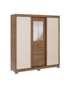 Armario MDP freijo con Off White con espejo 200 x 180 x 52 cm