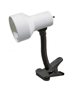 Lámpara de escritorio, con clip, blanca
