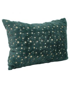 Cojin navideño verde estrellas doradas 45 x 30 cm (agregue 3 al carrito pague 2)