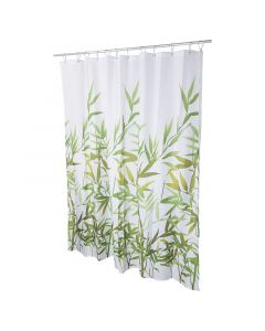 Cortina para baño poliéster hojas verdes 183x183 cm