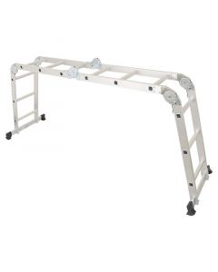 Escalera multifuncional de aluminio 11 peldaños 11.5pies soporta hasta 150kg