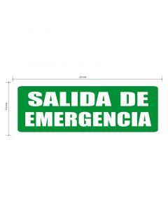 Rótulo ruta de salida de emergencia 23 x 7.5cm