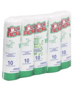 Bolsas para basura biodegradables grande 56 l rollo 50 unidades blanco Bolsi Roll