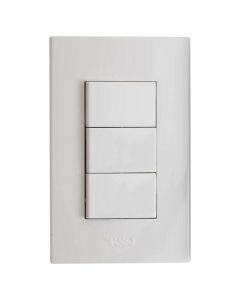 Interruptor triple 16a 125v blanco eagle línea t&j (10% de descuento a partir de 3 unidades)