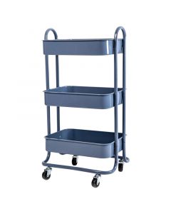 Carrito de almacenamiento 34x45x84 cm acero  celeste   basic