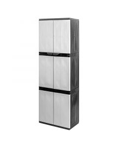Armario París gris / negro 2 puertas 5 repisas plástico 178 x 60 x 35,5 cm