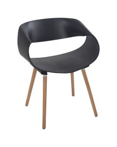 Silla decorativa acrópolis plástico base madera negro soporta 150 kg