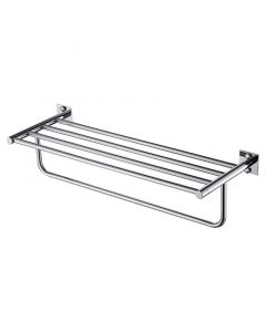 Repisa de pared para baño con toallero madrid 60 cm cromado