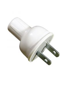 ENCHUFE REDONDO DE VINIL 15A 125V NEMA 1-15P NEGRO BLANCO