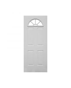 Puerta seguridad acero galvanizado media luna 90 x 207 cm 36 mm blanco