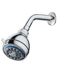 Set cabeza de ducha con brazo 7 funciones redonda 8 cm cromada Aqua Nuova